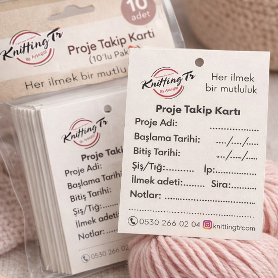 KnittingTr Proje Takip Kartı (10’lu Paket)