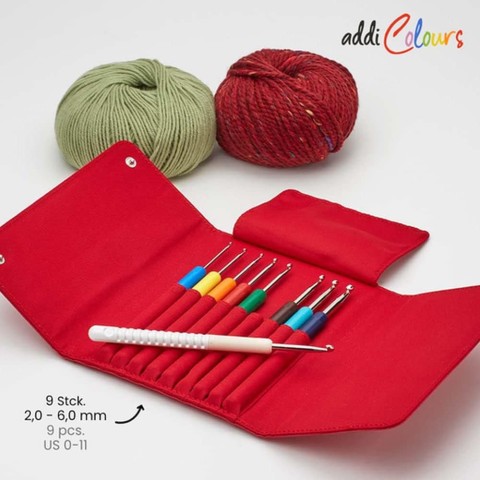 Addi Colours 9'lu Plastik Saplı Yün Tığ Seti - 648-2