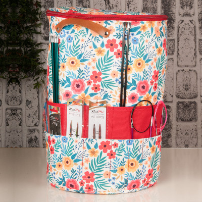 Çiçek Desenli Kapaklı Örgü Proje Çantası - Hobi Çantası - Yün ve tığ organizer Çiçek Desenli Kapaklı Örgü Proje Çantası - Hobi Çantası - Yün ve tığ organizer