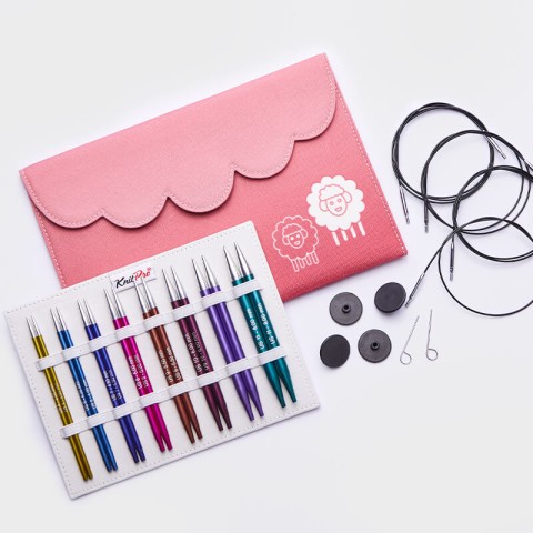 KnitPro Zing Deluxe Değiştirilebilir Misinalı Şiş Seti – 13 cm