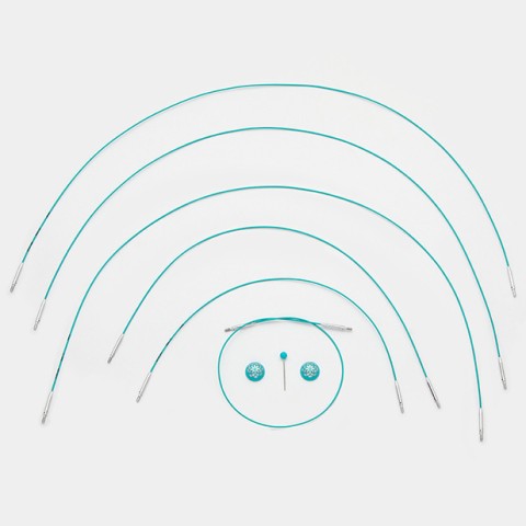KnitPro Mindful Turkuaz Sabit Çelik Kablo