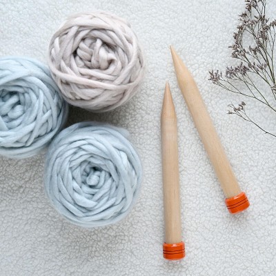 KnitPro Jumbo Beech Düz Örgü Şişi – 40 cm