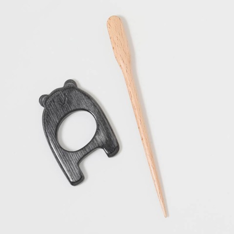 KnitPro Flora Ahşap Şal İğnesi – Lazy Bear