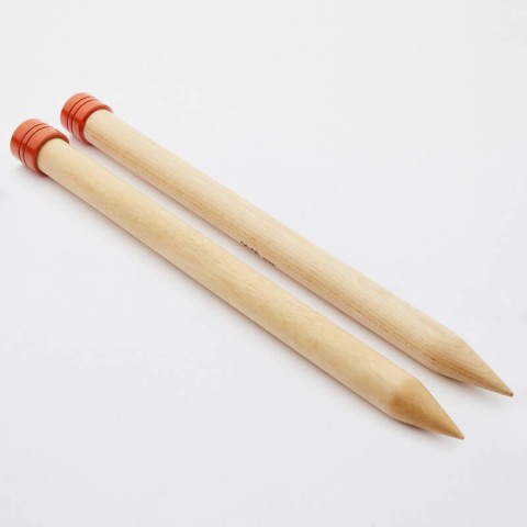 KnitPro Jumbo Beech Düz Örgü Şişi – 25 cm