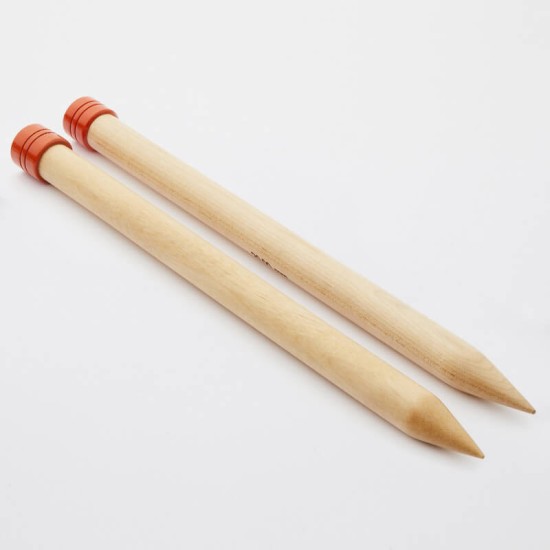 KnitPro Jumbo Beech Düz Örgü Şişi – 25 cm