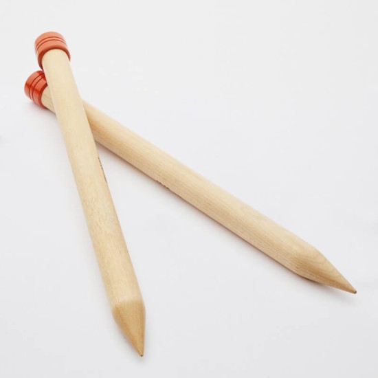 KnitPro Jumbo Beech Düz Örgü Şişi – 25 cm