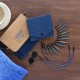 KnitPro Indigo Wood Mini Değiştirilebilir Misinalı Şiş Seti – 5 cm