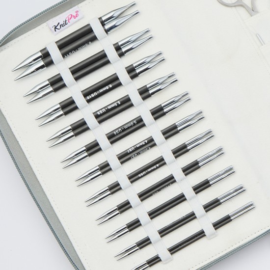 KnitPro Karbonz Regal Değiştirilebilir Misinalı Şiş Seti – 13 cm