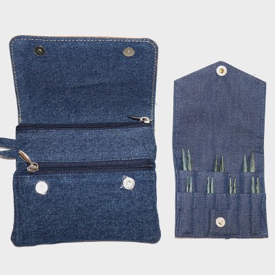 KnitPro Indigo Wood Mini Değiştirilebilir Misinalı Şiş Seti – 5 cm