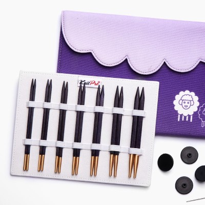 KnitPro Jadore kübik altın detaylı misinalı şiş seti-13 cm -Normal Uç