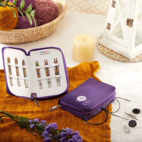 KnitPro Symfonie kısa şiş uçlu değiştirilebilir Misinalı Şiş Seti (10 cm) -20662