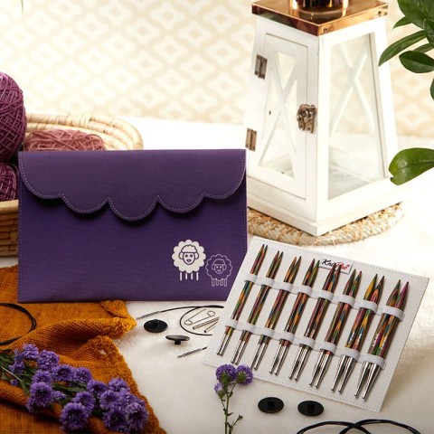 KnitPro Symfonie Deluxe Değiştirilebilir Misinalı Şiş Seti – 13 cm