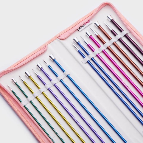 KnitPro Zing Deluxe Düz Örgü Şişi Seti – 35 cm