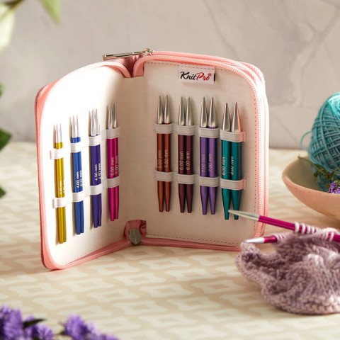KnitPro Zing Deluxe Değiştirilebilir Misinalı Şiş Seti – 10 cm