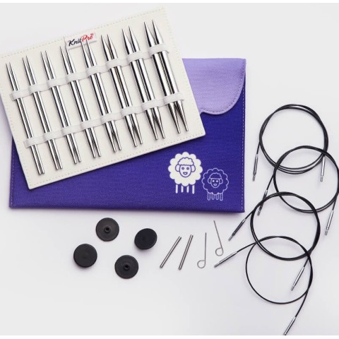 KnitPro Nova Metal Deluxe ucu Değiştirilebilir Misinalı Şiş Seti