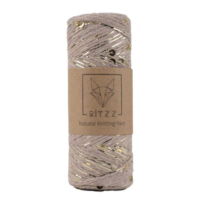 knittingtr Pullu İp – Bej Gold Simli Pullu