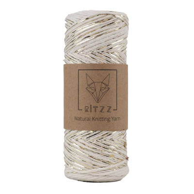 knittingtr Pullu İp – Ekru Gold Simli Pullu