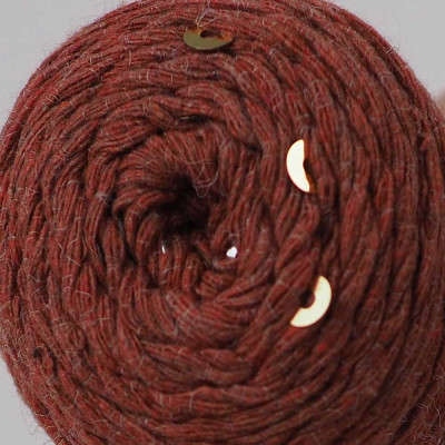 knittingtr Pullu İp – Kiremit Gold Simli Pullu