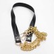 Premium Kalite Zincirli Çanta Sapı Deri Gold / 20MM