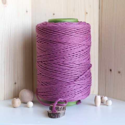 Fuşya Tek Burgulu Pamuk İp String Makrome İp // 3mm