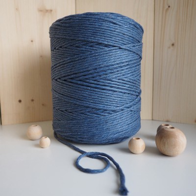 Denim Tek Burgulu Pamuk İp String Makrome İp // 3mm Denim Tek Burgulu Pamuk İp String Makrome İp // 3mm