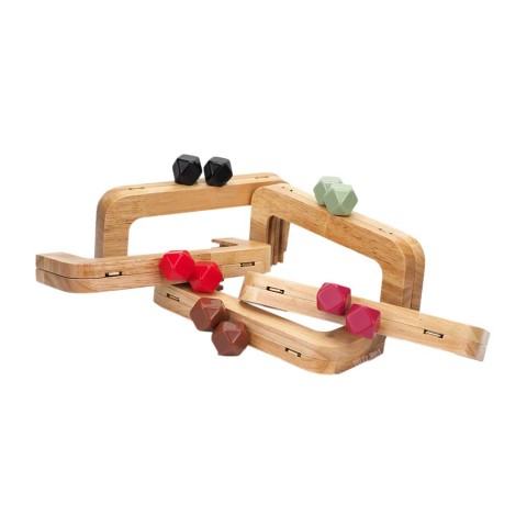 Ahşap Burs Renkli Boncuklu – Natürel 20CM