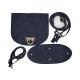 Premium Kalite Oval Tabanlı Sırt Çantası Seti Suni Deri Gold Aparatlı 22x19CM
