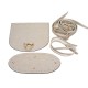 Premium Kalite Oval Tabanlı Sırt Çantası Seti Suni Deri Gold Aparatlı 22x19CM
