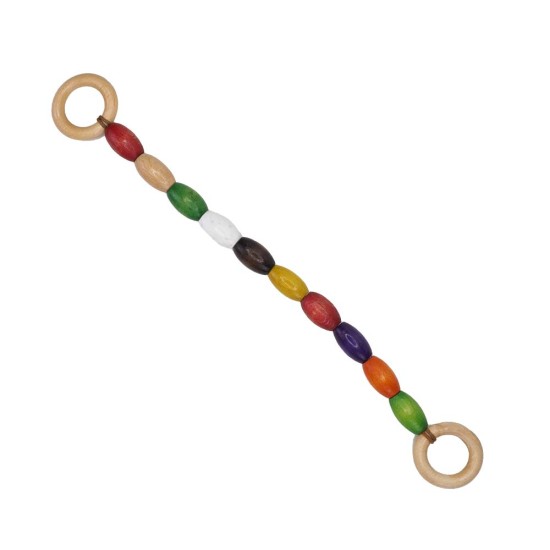 Renkli Ahşap Varil Boncuklu Çanta Sapı 40 CM (1 Adet)