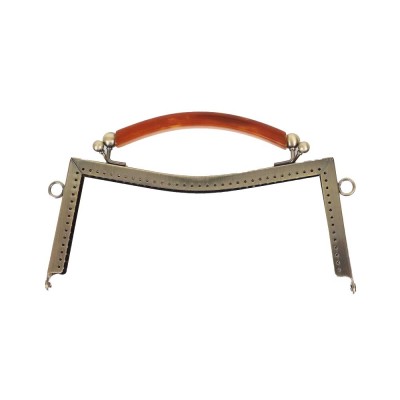 Akrilik Saplı Vintage Metal Çanta Bursu 20 CM