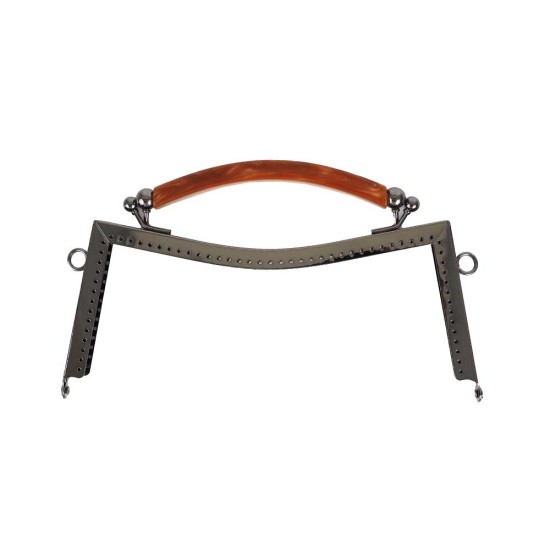 Akrilik Saplı Vintage Metal Çanta Bursu 20 CM