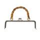 Bambu Görünümlü Saplı Vintage Metal Çanta Bursu 25 CM