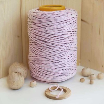 Açık Pembe Tek Burgulu Pamuk İp String Makrome İp // 3mm Açık Pembe Tek Burgulu Pamuk İp String Makrome İp // 3mm
