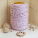 Açık Pembe Tek Burgulu Pamuk İp String Makrome İp // 3mm