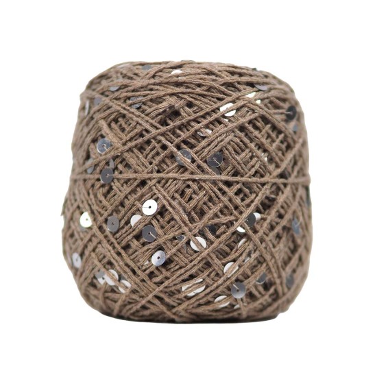 KnittingTR İri Pullu İp – Toprak Gümüş Pul