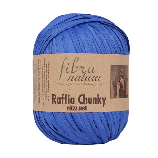 Fibra Natura Raffia Chunky 114-35 Gök Mavi