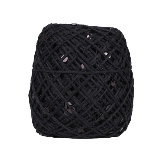 KnittingTR İri Pullu İp – Siyah Siyah Pul