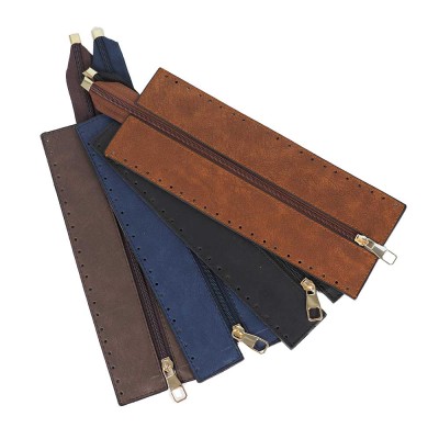 Premium Suni Deri Fermuar 26×10 CM (Gold)