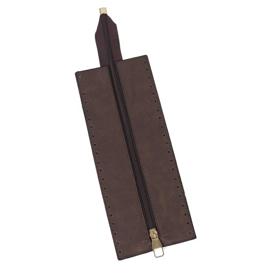Premium Suni Deri Fermuar 26×10 CM (Gold)