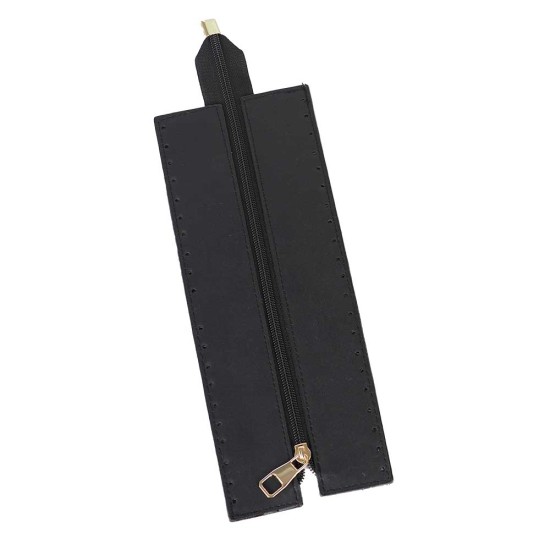 Premium Suni Deri Fermuar 26×10 CM (Gold)