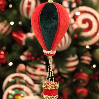 Balon Figürlü Yılbaşı Ağaç Süsü Kadife 34cm
