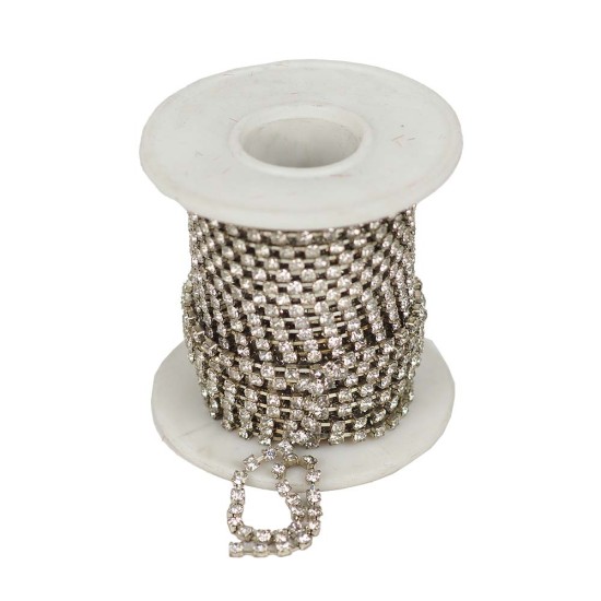 Şerit Sıra Taş Gümüş Renk 2.8MM (1 Metre)