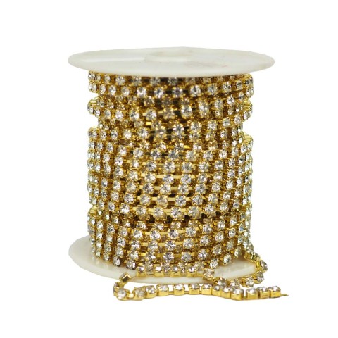 Şerit Sıra Taş Gold Renk 3.2MM SS12 (1 Metre)
