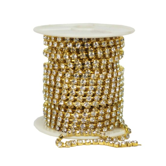 Şerit Sıra Taş Gold Renk 3.2MM SS12 (1 Metre)