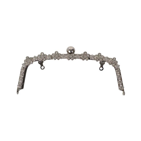 İnci Taşlı Metal Çanta Bursu 22 CM