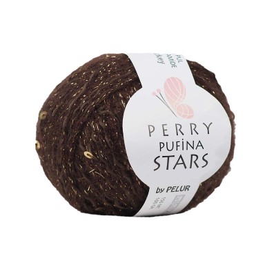 Perry Pufina Stars Koyu Kahve – Gold Pul Perry Pufina Stars Koyu Kahve – Gold Pul