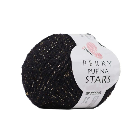 Perry Pufina Stars Siyah – Gold Pul
