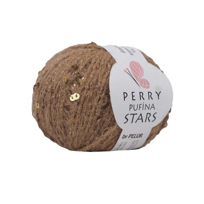 Perry Pufina Stars Açık Kahve – Gold Pul