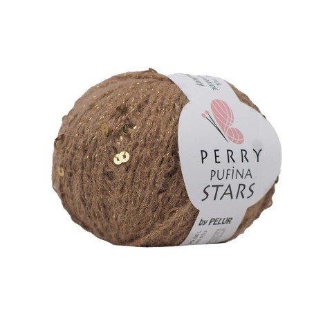 Perry Pufina Stars Açık Kahve – Gold Pul