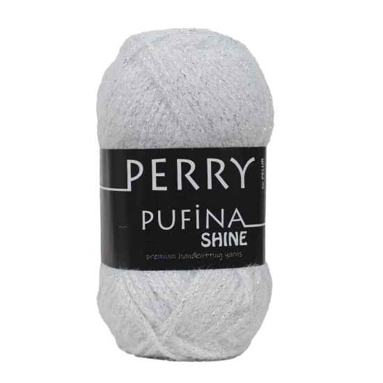 Perry Pufina Shine Simli Beyaz – Gümüş Sim